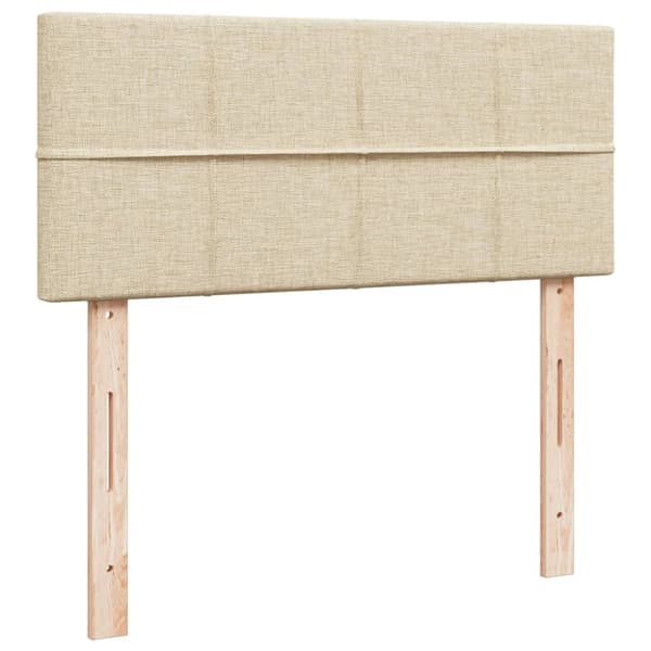 kontinentalseng med madras 120x190 cm stof cremefarvet