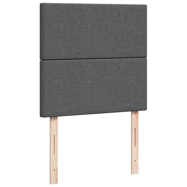 Ramsäng med madrass mörkgrå 90x190 cm tyg