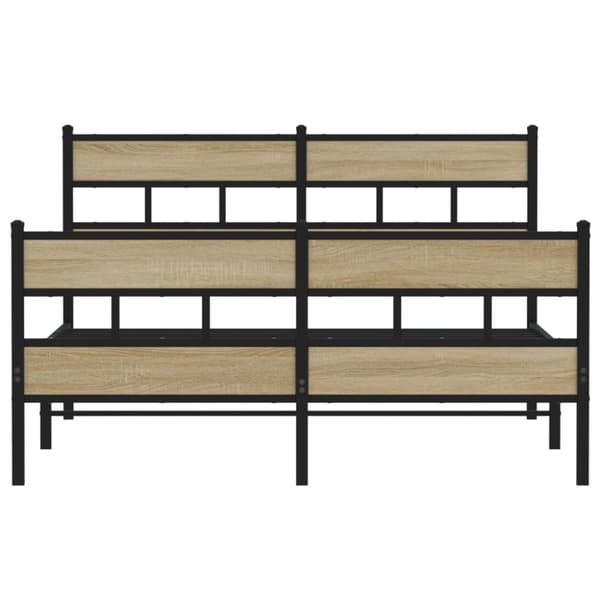 Sängram utan madrass metall sonoma-ek 150x200 cm