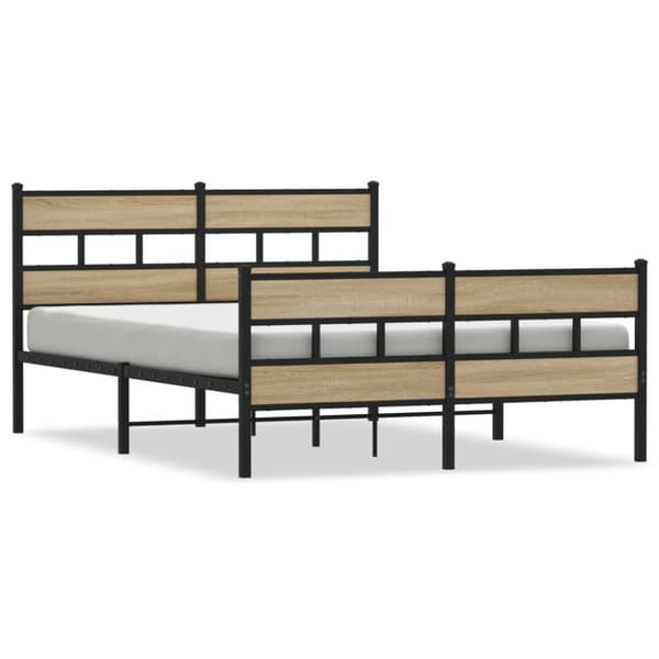 Sängram utan madrass metall sonoma-ek 150x200 cm