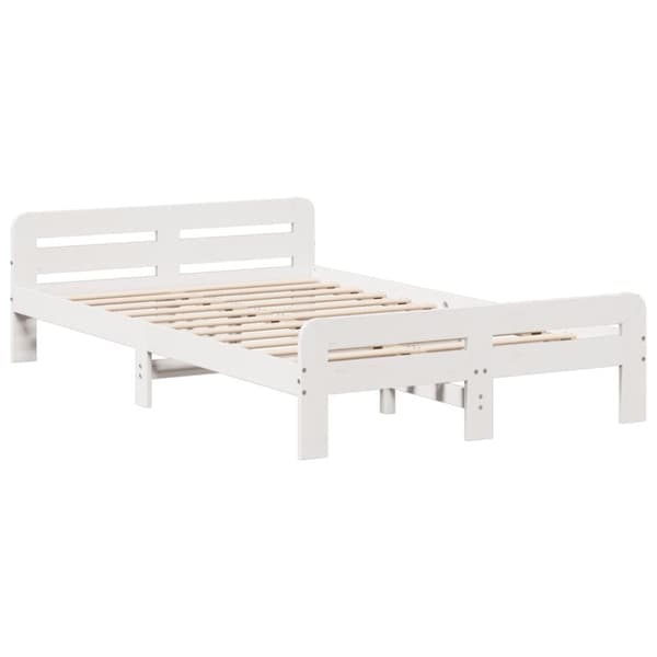 sengeramme uden madras 120x190 cm massivt fyrretræ hvid