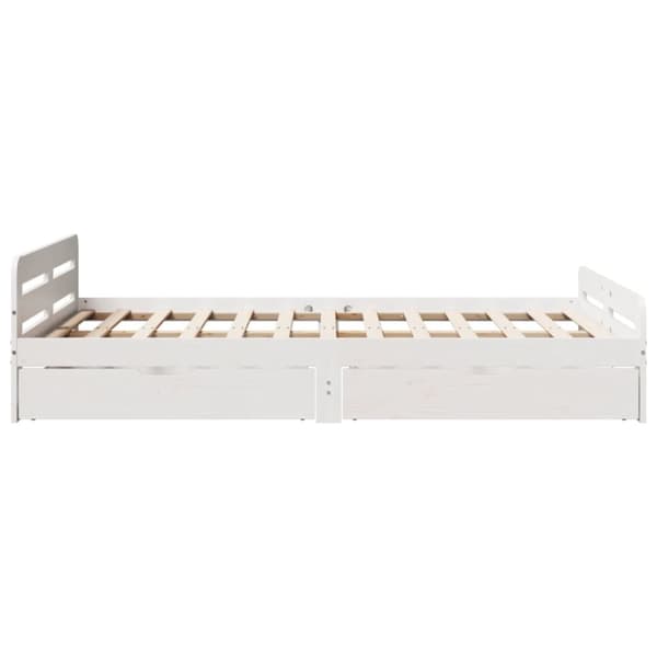 sengeramme uden madras 120x190 cm massivt fyrretræ hvid