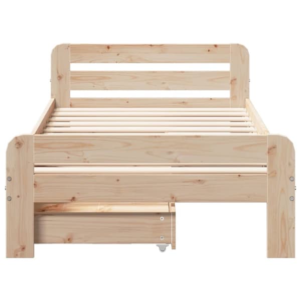 sengeramme uden madras 75x190 cm massivt fyrretræ