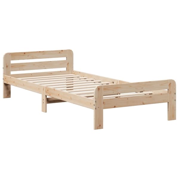 sengeramme uden madras 75x190 cm massivt fyrretræ