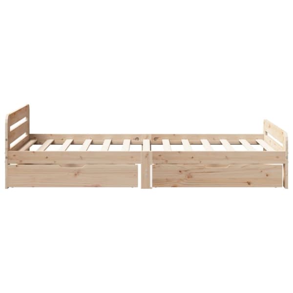 sengeramme uden madras 75x190 cm massivt fyrretræ