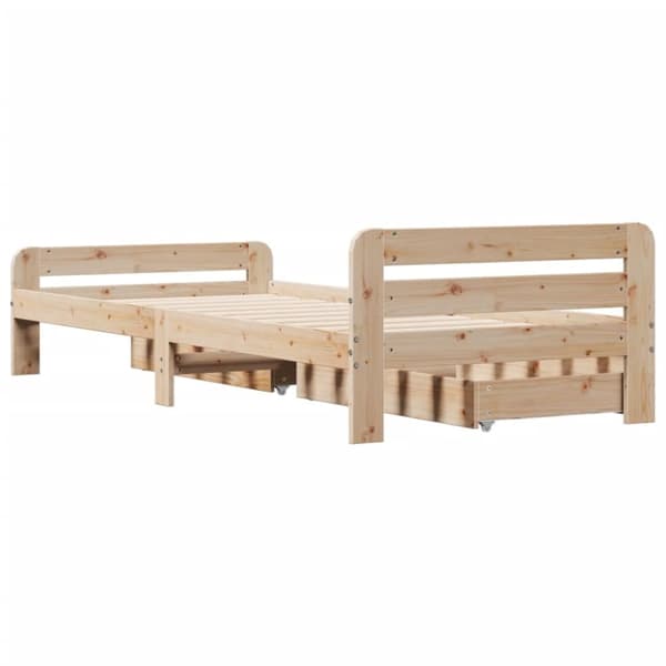 sengeramme uden madras 75x190 cm massivt fyrretræ