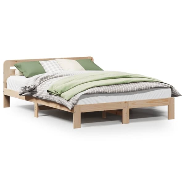 sengeramme uden madras 140x200 cm massivt fyrretræ