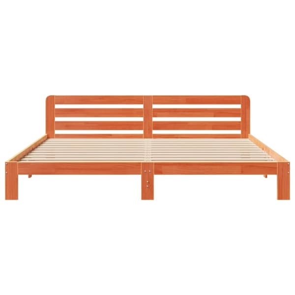Sängynrunko ilman patjaa vahanruskea 200x200 cm täysi mänty