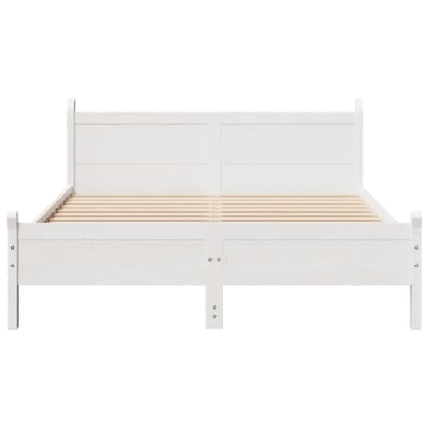 sengeramme uden madras 150x200 cm massivt fyrretræ hvid