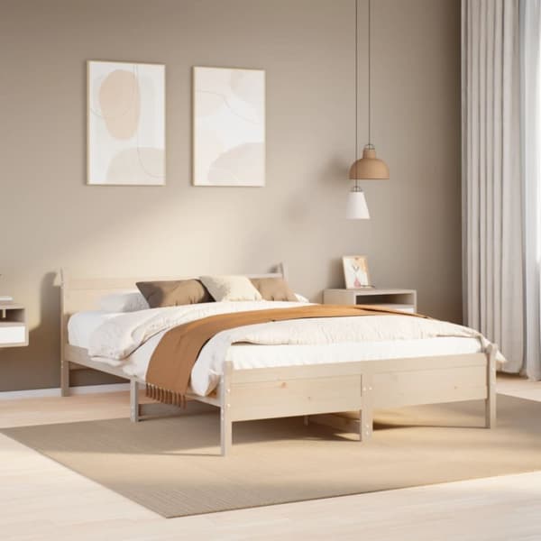 sengeramme uden madras 120x200 cm massivt fyrretræ