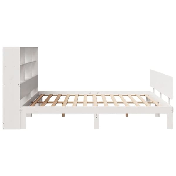 seng med reol uden madras 180x200 cm massivt fyrretræ hvid