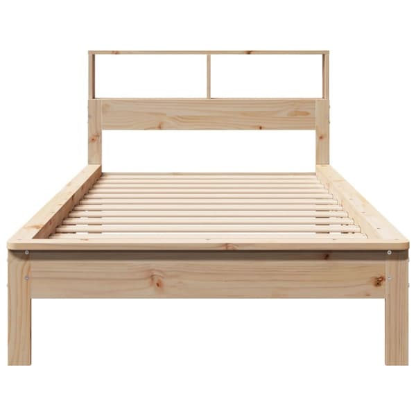 Sänky kirjahyllyllä ilman patjaa 100x200 cm täysi mänty