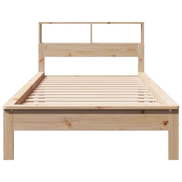 seng med reol uden madras 90x200 cm massivt fyrretræ