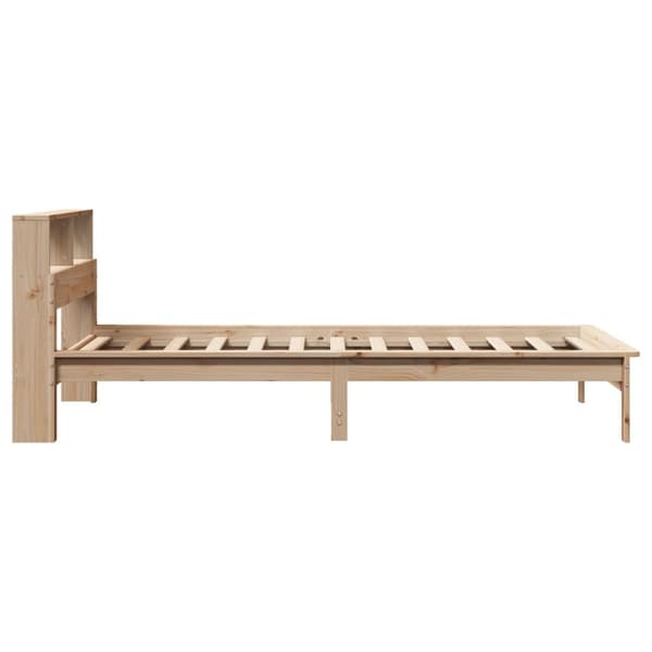 seng med reol uden madras 90x200 cm massivt fyrretræ