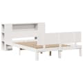 Miniatyrbillede 3 af 10: seng med reol uden madras 140x200 cm massivt fyrretræ hvid