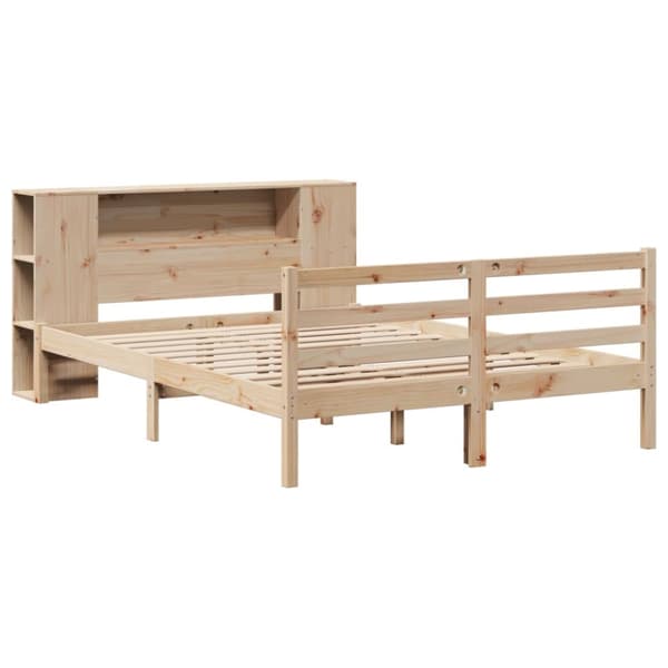 seng med reol uden madras 120x200 cm massivt fyrretræ