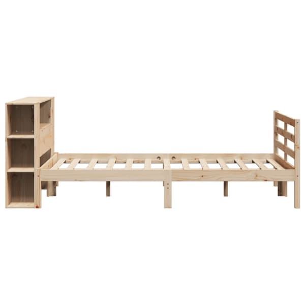 seng med reol uden madras 120x200 cm massivt fyrretræ