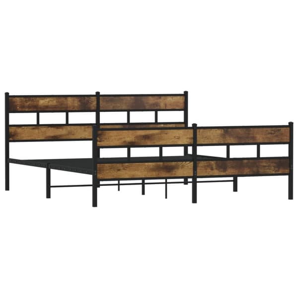 sengeramme uden madras 180x200 cm metal røget egetræsfarve