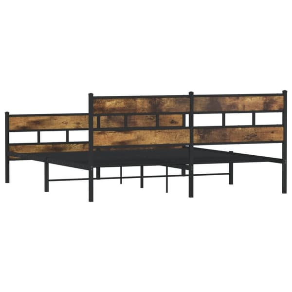 sengeramme uden madras 180x200 cm metal røget egetræsfarve