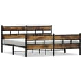 Miniatyrbillede 2 af 9: sengeramme uden madras 180x200 cm metal røget egetræsfarve