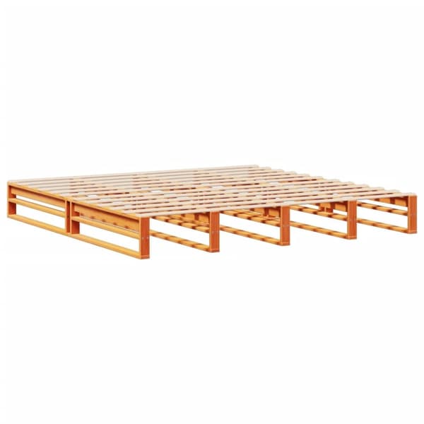 Sänky kirjahyllyllä ilman patjaa vahanrusk 180x200 cm täysi puu