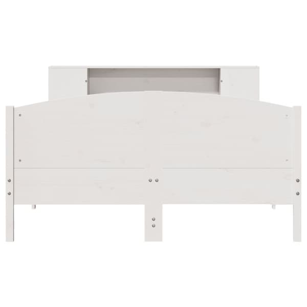 seng med reol uden madras 120x200 cm massivt fyrretræ hvid