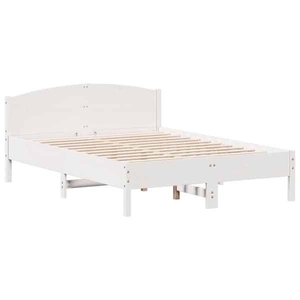 seng med reol uden madras 120x200 cm massivt fyrretræ hvid