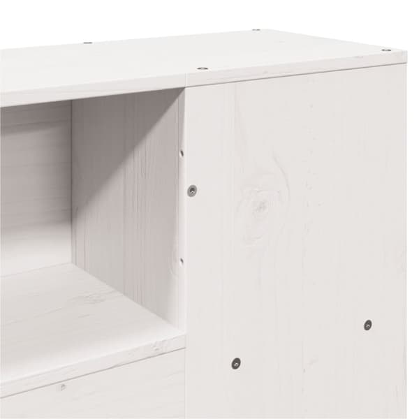 seng med reol uden madras 120x200 cm massivt fyrretræ hvid