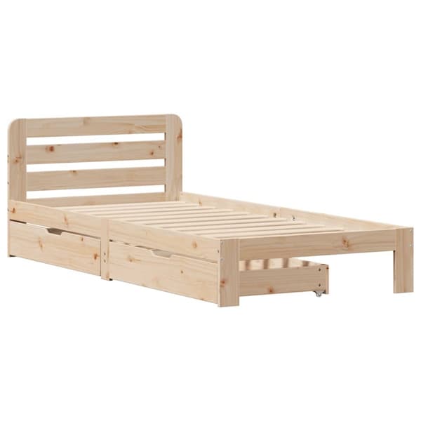 sengeramme uden madras 75x190 cm massivt fyrretræ