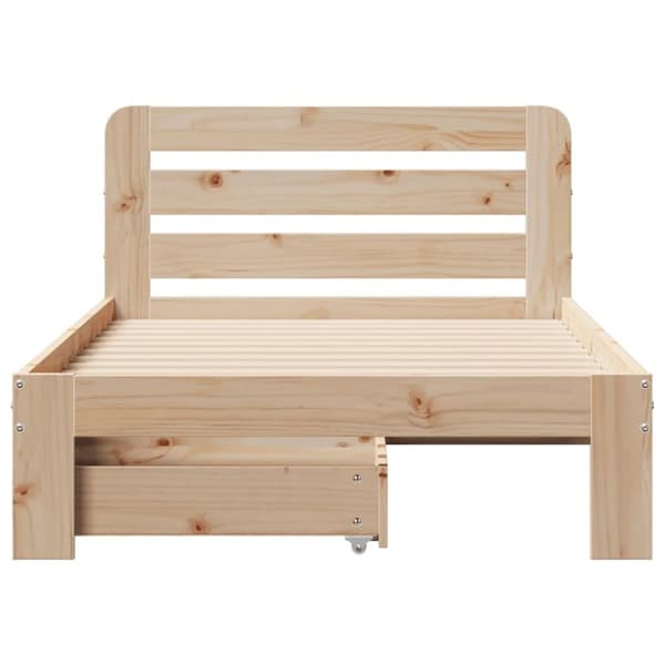 sengeramme uden madras 75x190 cm massivt fyrretræ