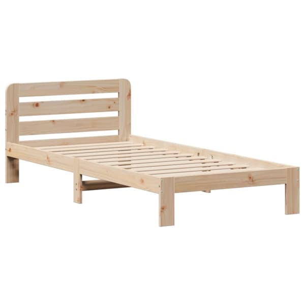 sengeramme uden madras 75x190 cm massivt fyrretræ