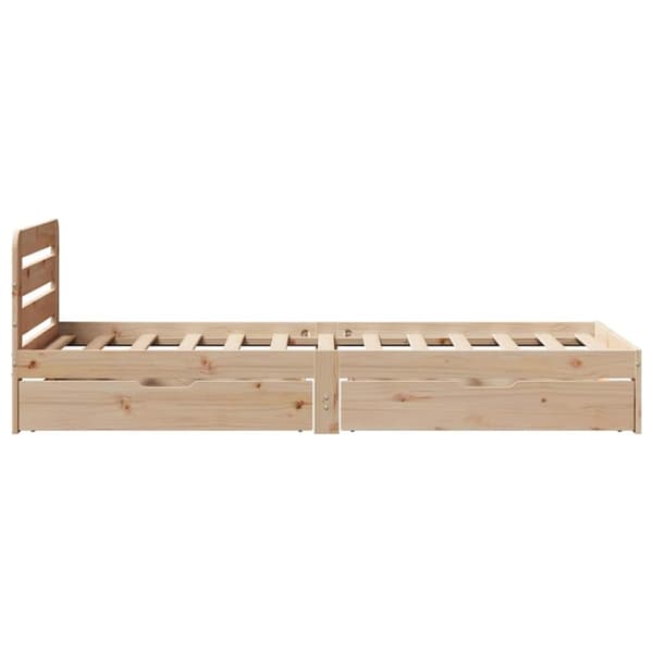 sengeramme uden madras 75x190 cm massivt fyrretræ