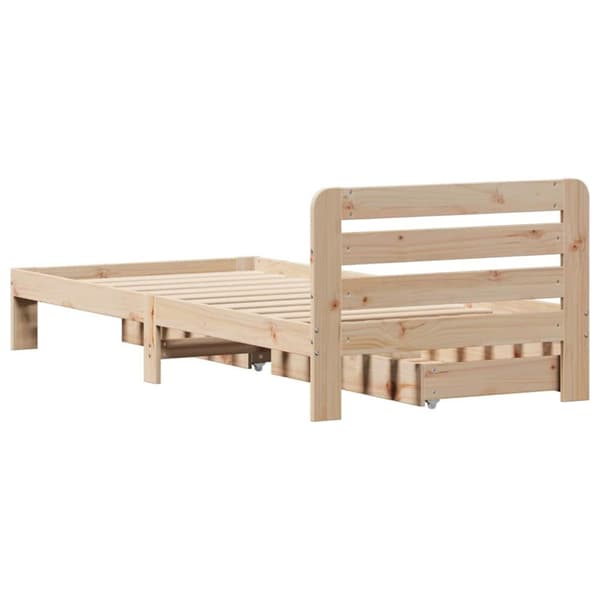 sengeramme uden madras 75x190 cm massivt fyrretræ