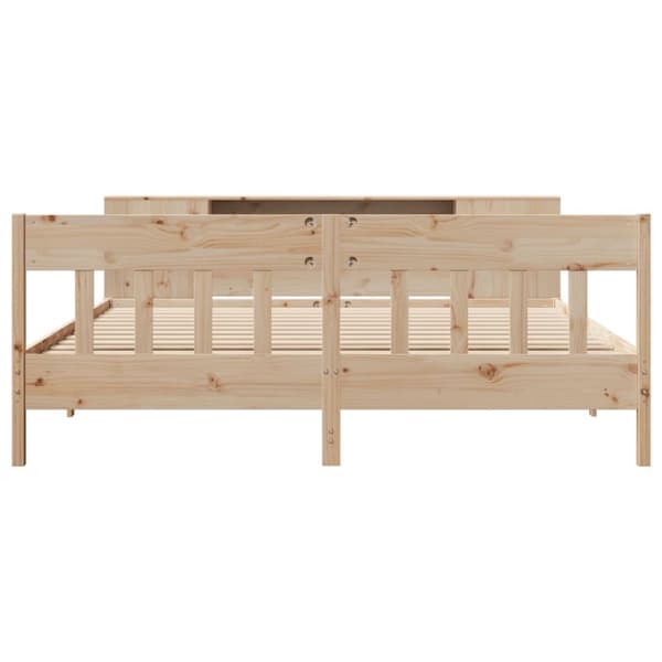 seng med reol uden madras 180x200 cm massivt fyrretræ