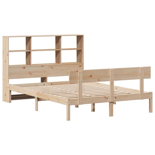 seng med reol uden madras 120x190 cm massivt fyrretræ