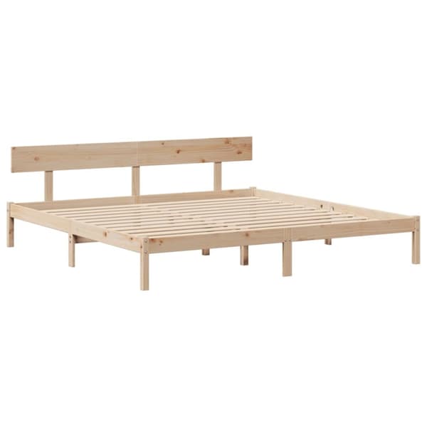 Sänky kirjahyllyllä ilman patjaa 180x200 cm täysi mänty