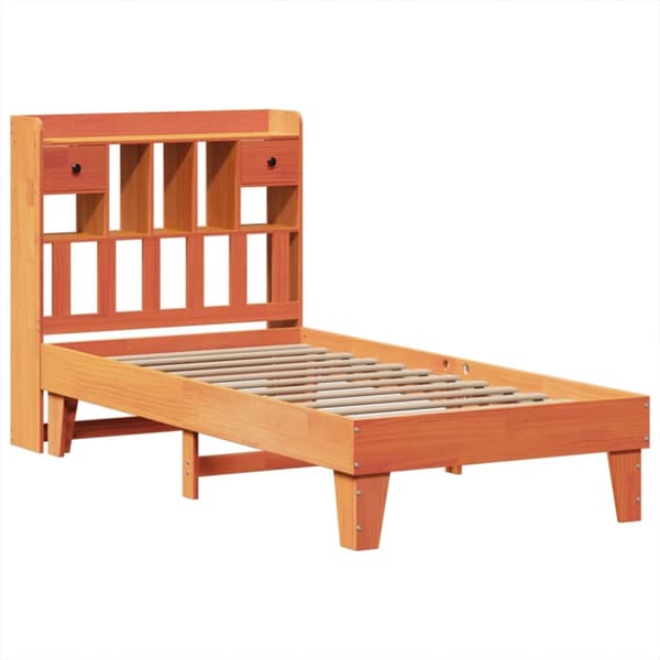 sengeramme uden madras 90x190 cm massivt fyrretræ gyldenbrun