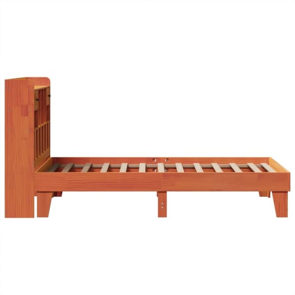 sengeramme uden madras 90x190 cm massivt fyrretræ gyldenbrun