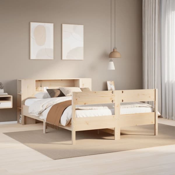 seng med reol uden madras 160x200 cm massivt fyrretræ