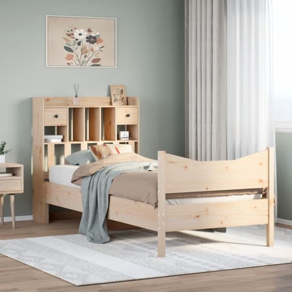 sengeramme uden madras 90x190 cm massivt fyrretræ