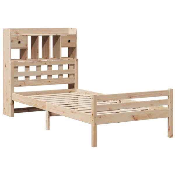seng med reol uden madras 100x200 cm massivt fyrretræ