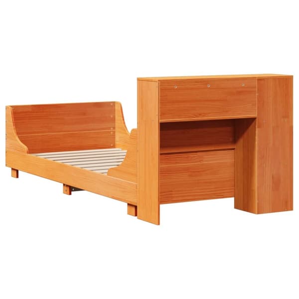 sengeramme uden madras 90x200 cm massivt fyrretræ gyldenbrun