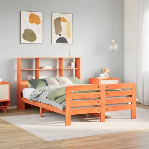 sengeramme uden madras 160x200 cm massivt fyrretræ gyldenbrun