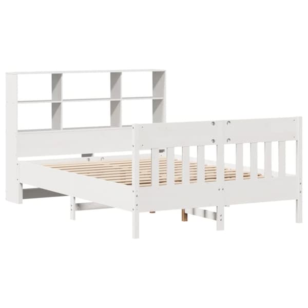 Sängram utan madrass vit 160x200 cm massiv furu