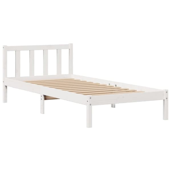 Sänky kirjahyllyllä ei patjaa valkoinen 100x200 cm täysi mänty