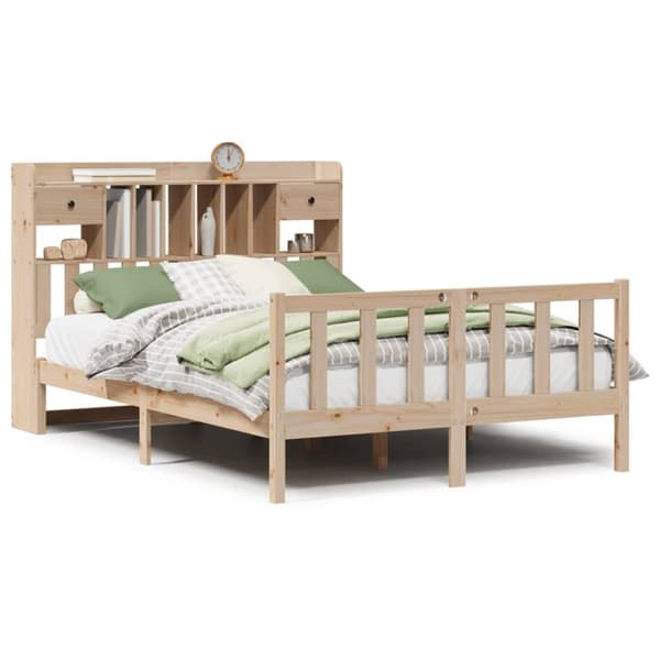 seng med reol uden madras 140x190 cm massivt fyrretræ
