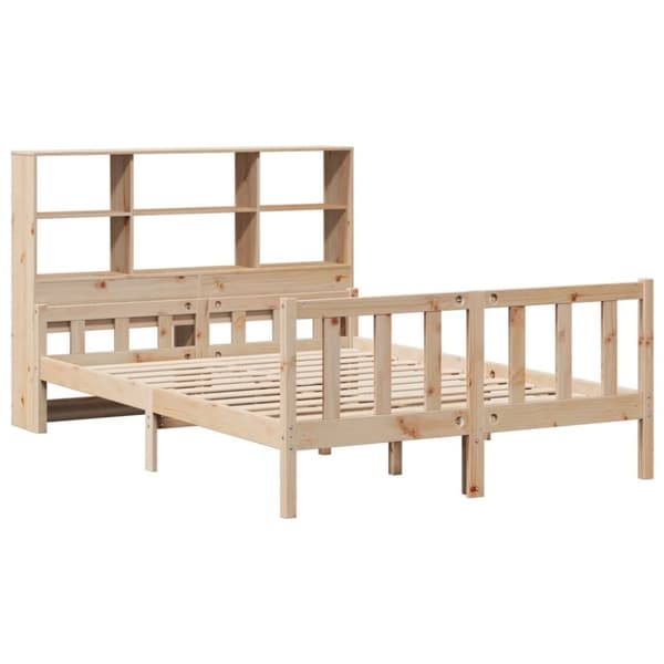 seng med reol uden madras 120x190 cm massivt fyrretræ