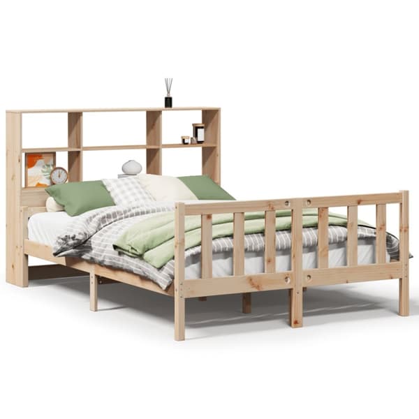 seng med reol uden madras 120x190 cm massivt fyrretræ
