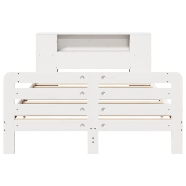 sengeramme uden madras 120x200 cm massivt fyrretræ hvid