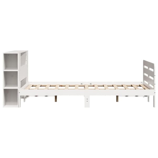 sengeramme uden madras 120x200 cm massivt fyrretræ hvid